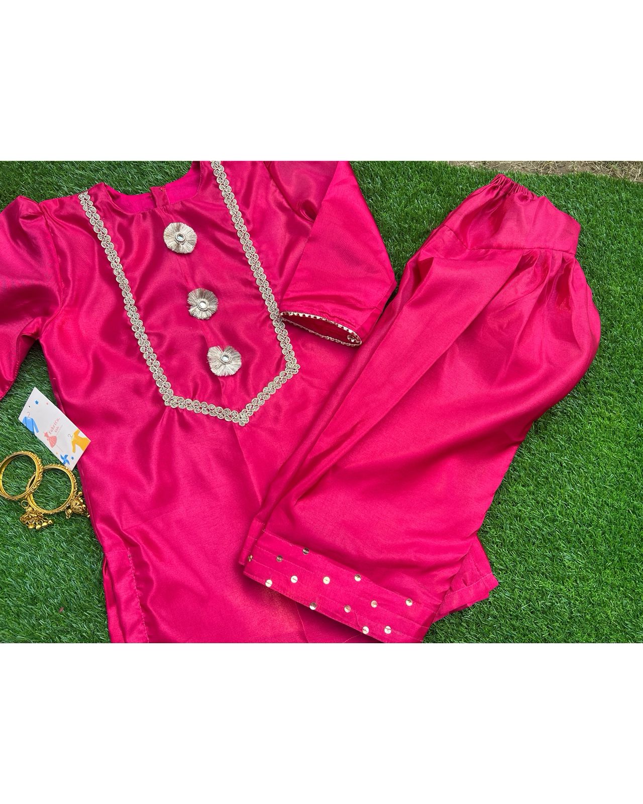 Hot pink Girls Eid Dress