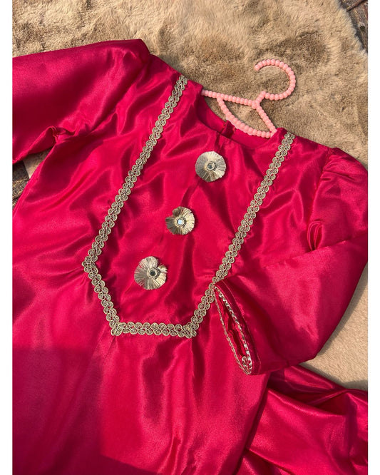Hot pink Girls Eid Dress