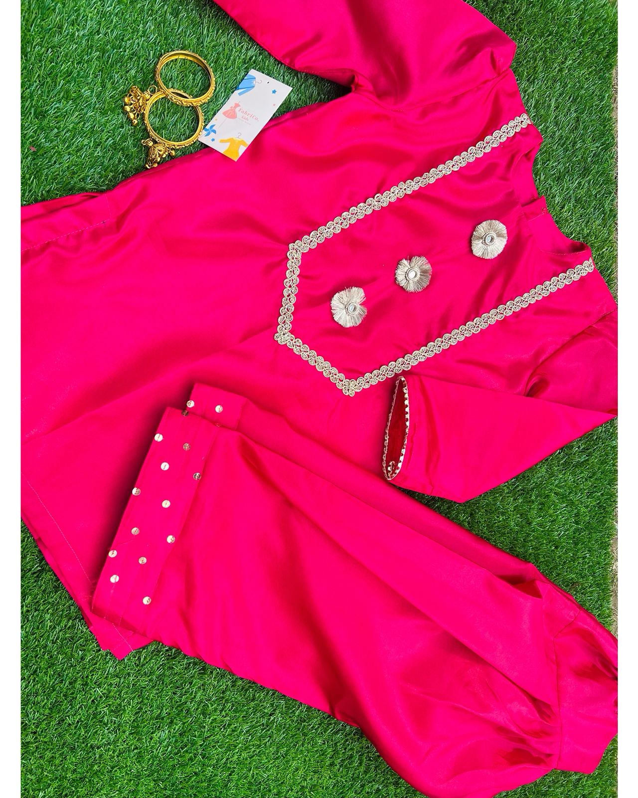 Hot pink Girls Eid Dress